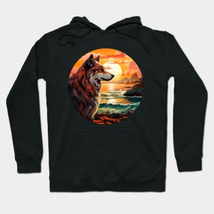 Wolf sunset close Hoodie